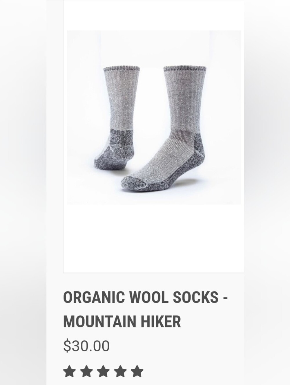 Organic Wool Mountain Hiker Socks — Gray By Maggies Organics